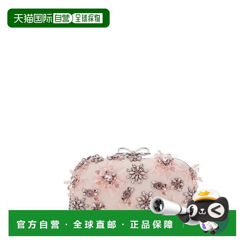 1h可退 香港直邮Self-Portrait 女士 粉色花朵装饰蝴蝶结布织金属