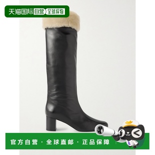 皮毛饰边皮质及膝靴子 1h可退 Downtown 女士 261 香港直邮toteme