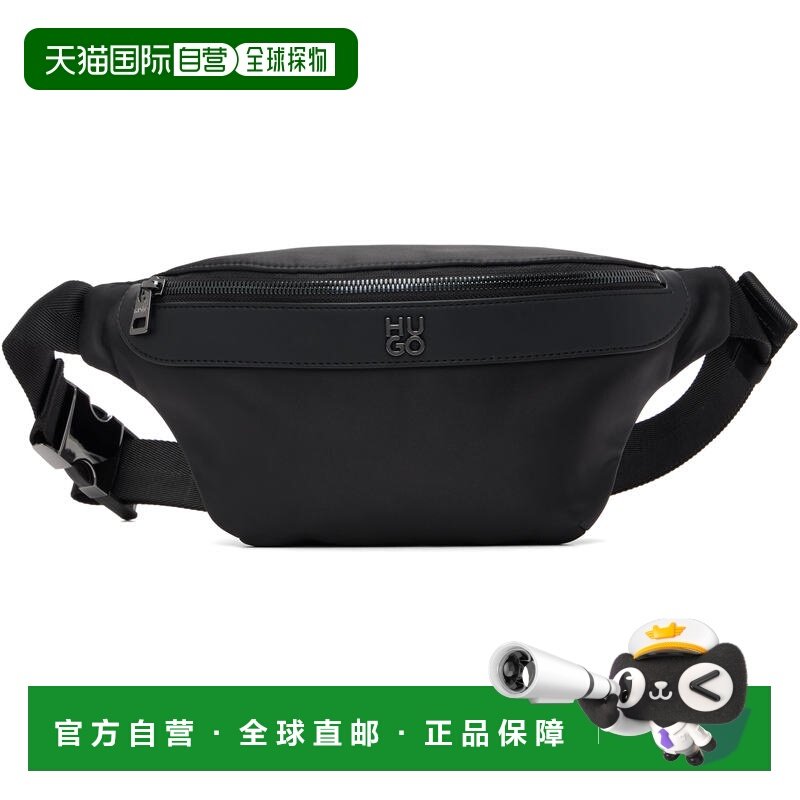 1h可退 香港直邮boss 雨果 男士 黑色 Stacked Logo 腰包 5054739,箱包皮具/热销女包/男包,男士包袋,淘宝优惠券,粉丝福利购,淘宝优惠卷