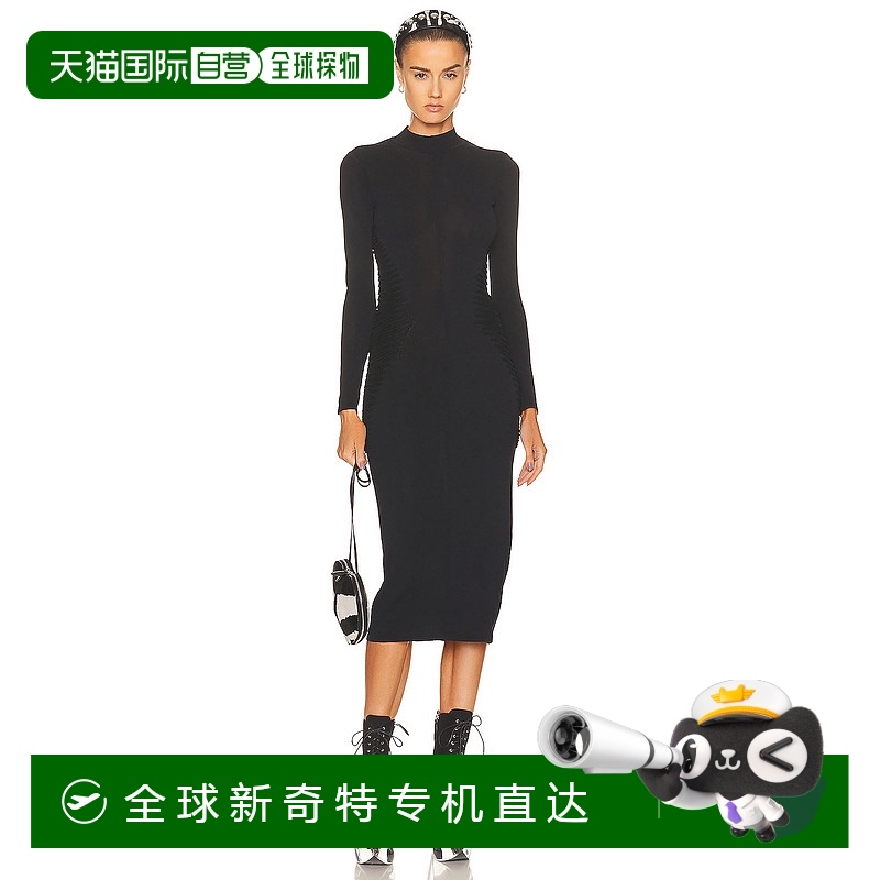 1h可退 香港直邮Alaia 女士 长款连衣裙 AA9R22642M725 black黑色