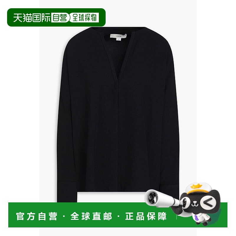 1h可退 香港直邮VINCE 女士 绉纱衫 VO43913165 black黑色 舒适时