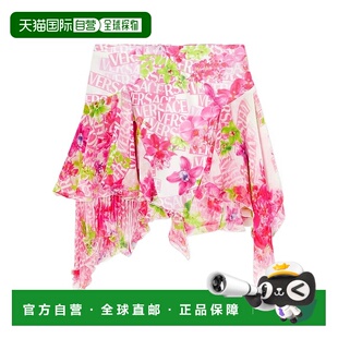 真丝半身裙迷你裙10078831A06317 ORCHID 香港直邮Versace LOGO