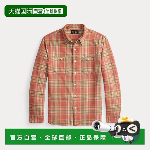 自营欧洲直邮Ralph Lauren拉夫劳伦 男士棉质斜纹工装长袖衬衫