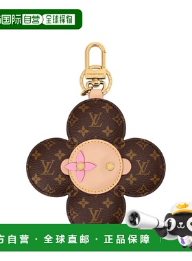 自营欧洲直邮LV路易威登 Vivienne女士黑色涂层帆布吉祥物造型挂