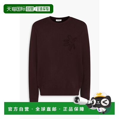 香港直邮Sandro 男士 花朵装饰针织毛衣 SHPTR00585CHOCOLATE