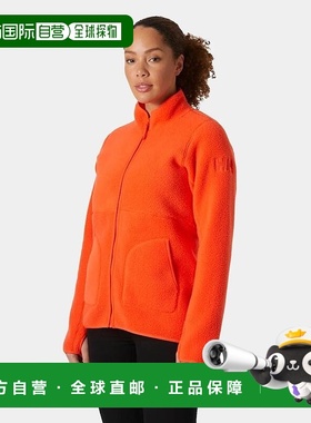 自营欧洲直邮Helly Hansen 女士橙色聚酯帝国毛绒夹克海丽汉森