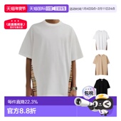 短袖 自营欧洲直邮Burberry博柏利男女同款 格纹徽标落肩袖 新年礼物