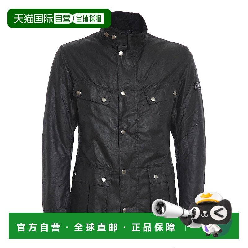 欧洲直邮BARBOUR男士黑色棉质长袖单排扣外套经典潮流时尚百搭