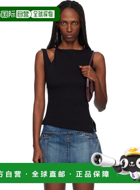 1h可退 香港直邮Courreges 女士 黑色 Oblique 90's Rib 背心 425