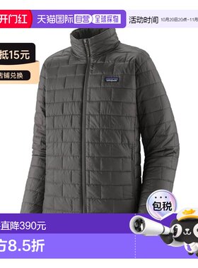 欧洲直邮自营PATAGONIA Nano Puff男士深灰色聚酯纤维保暖外套