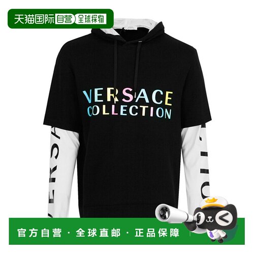 香港直邮Versace 徽标连帽长袖T恤 V800886VJ00358V2005范思哲