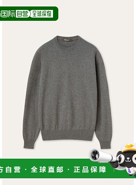 自营欧洲直邮Loro Piana 男士灰色婴儿羊绒毛衣