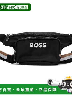 香港直邮BOSS 波士 男士 黑色 Contrast Logo Structured 腰包 50