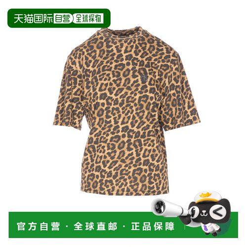 1h可退 香港直邮Anine Bing 女士T恤 A0811154MTL59LEOPARD CO 棕