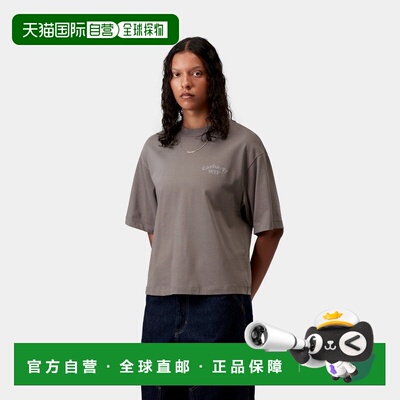 自营欧洲直邮Carhartt WIP Modality女士斑岩灰棉图案印花短袖T恤