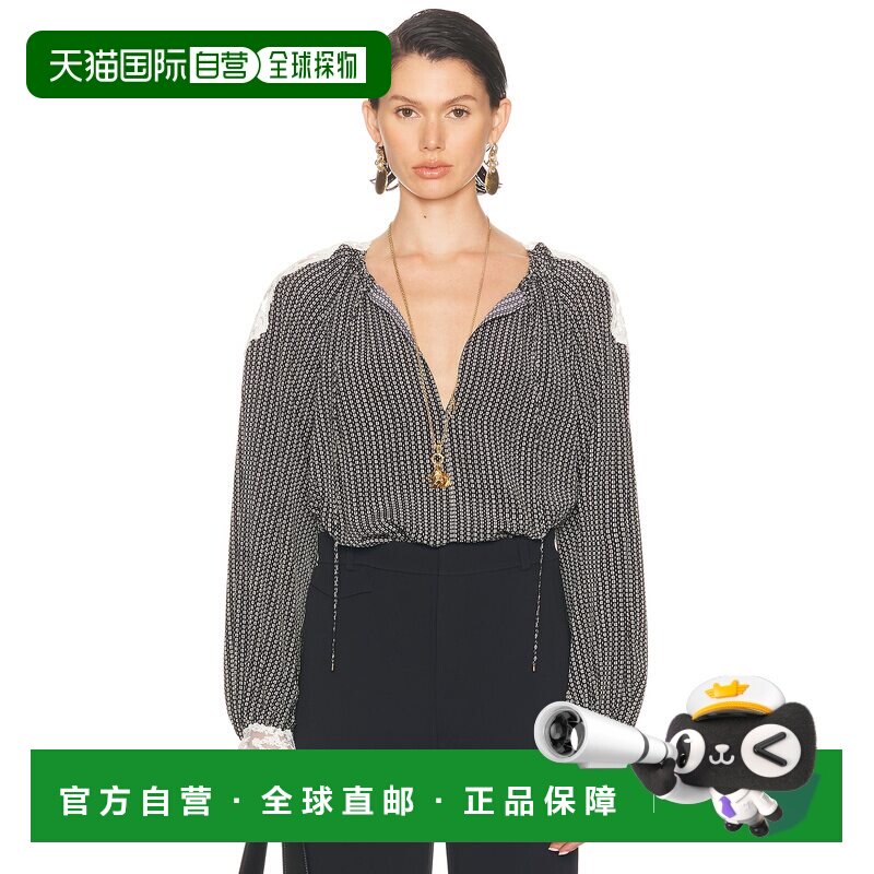 1h可退 香港直邮Chloe 蔻依 女士 几何图案双绉衫 25AHT25