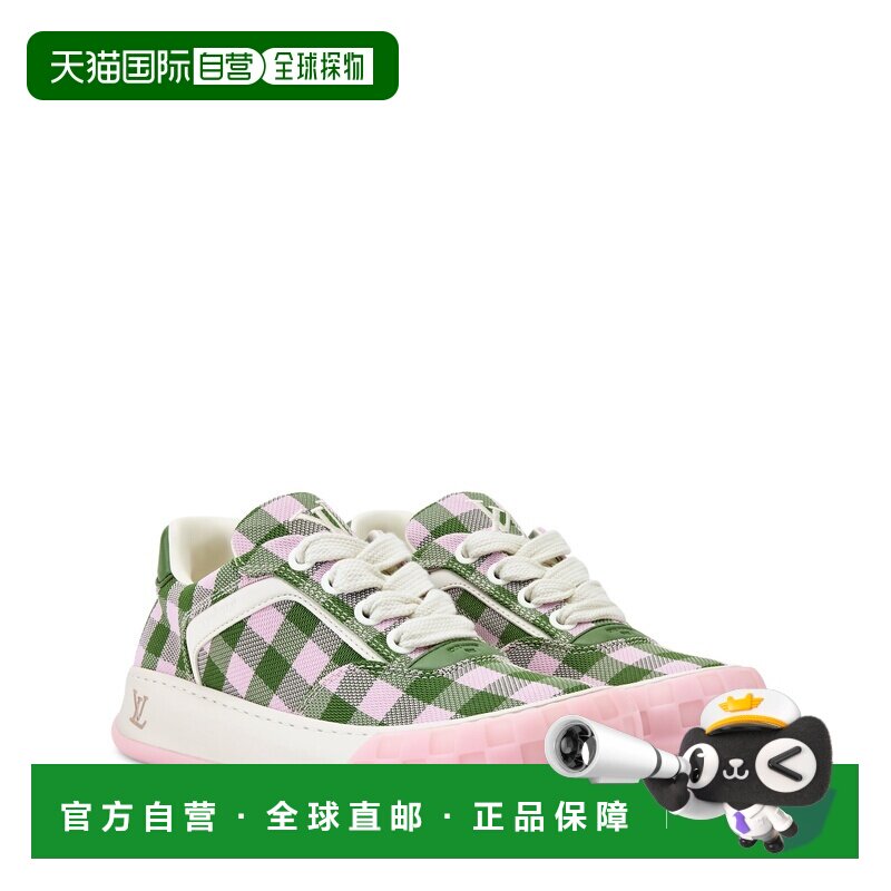 自营欧洲直邮LV路易威登 Tilted男士粉色混合材质运动鞋板鞋