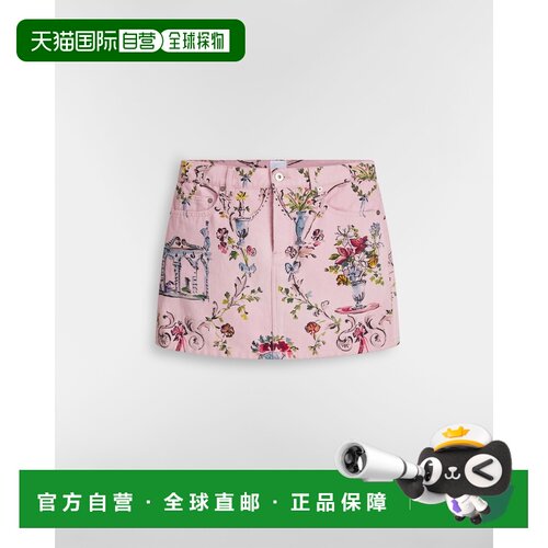 自营欧洲直邮Dior迪奥 viera女士多色印花直筒迷你半身裙