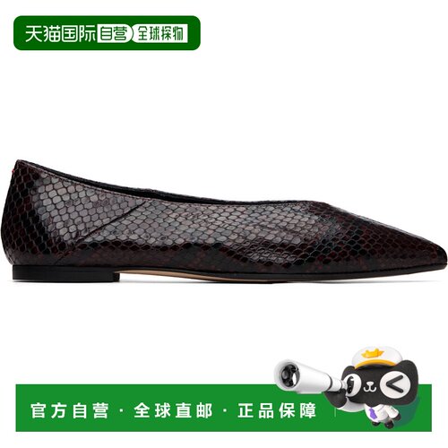 香港直邮aeyde 女士 酒红色 Moa Pointed-Toe 芭蕾鞋 A11FL038700