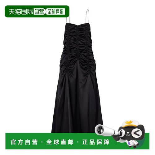 香港直邮KHAITE 女士连衣裙 56483029200 AW2026 黑色 Raina 褶皱