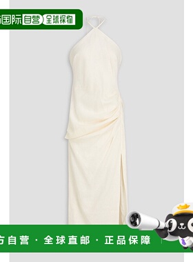 香港直邮Simkhai 女士 Hansel 垂褶亚麻挂脖长款连衣裙 3241077LE