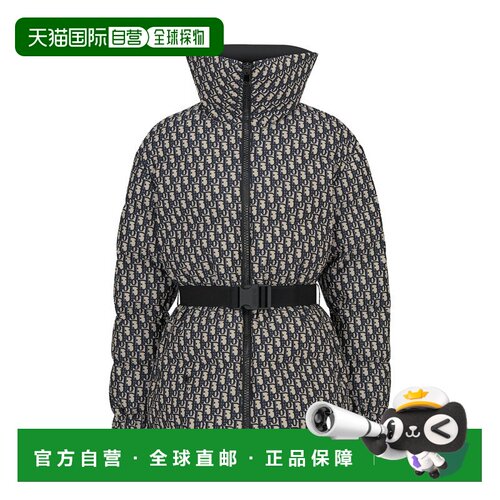 自营1h可退 欧洲直邮Dior 迪奥 女士蓝色涤纶羽绒服