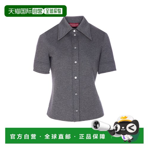 1h可退 香港直邮GUCCI 女士衬衫 836442Z7AY91088 AW2025 灰色 平