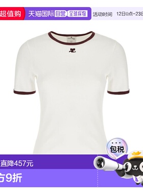 1h可退 香港直邮Courreges 女士 Heritage 圓領 T 卹 125JTS017JS