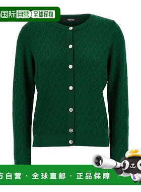 1h可退 香港直邮versace 范思哲 女士 圖案提花針織開襟衫 102301