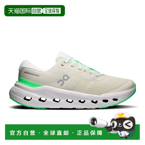 自营欧洲直邮On昂跑 Cloudrunner 3女士米杏色/荧光绿聚酯纤维跑