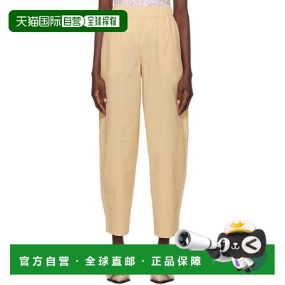 1h可退 香港直邮GANNI 甘尼 女士 驼色 Curve 长裤 F8874