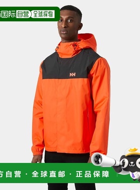 自营欧洲直邮Helly Hansen 男士橙色聚酰胺温哥华雨衣外套夹克