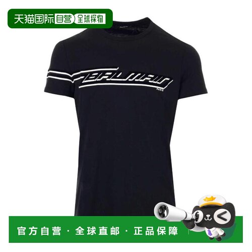 香港直邮Balmain 黑色植绒logo T恤 WH1EF000B136短袖