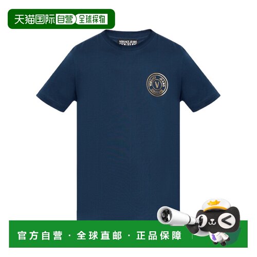 香港直邮VERSACE JEANS 男士T恤 78GAHT00CJ00TG83 SS2025短袖