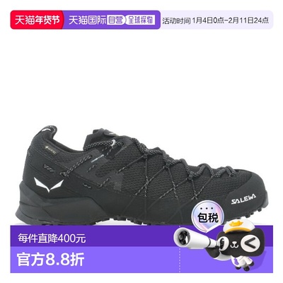自营欧洲直邮SALEWA WILDFIRE女士黑色皮革防水徒步鞋