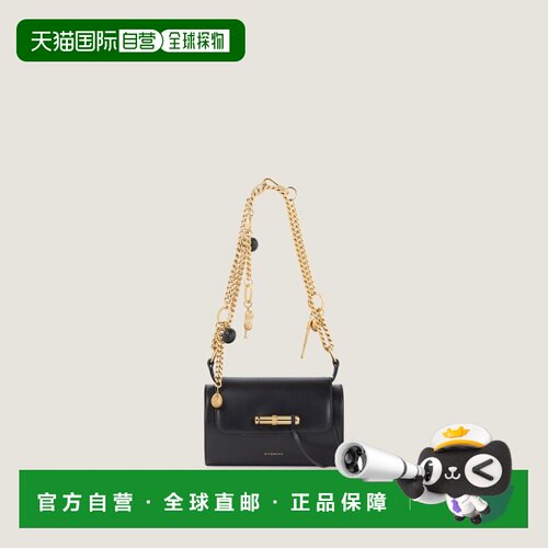 自营欧洲直邮Givenchy纪梵希 Pout女士黑色皮革链条小号手提包