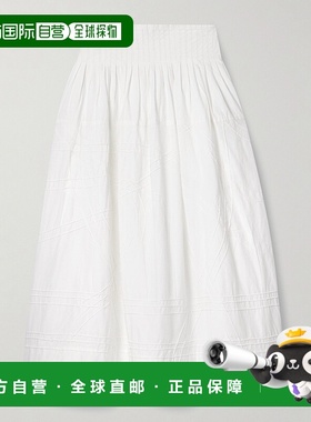1h可退 香港直邮SEA 海洋 女士 Camden 褶裥棉质府绸中长半身裙 P