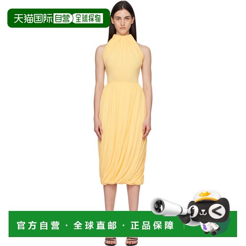 香港直邮alaia 女士 黄色 Twisted Soft Jersey 连衣裙 AA9R2877J