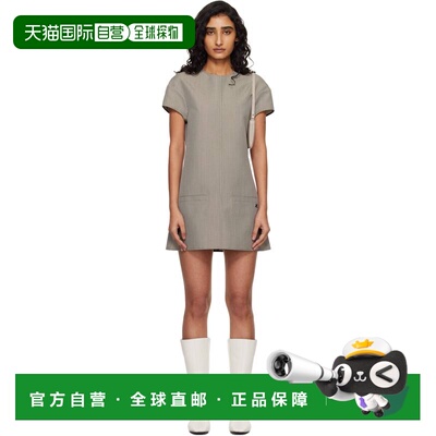 香港直邮Courreges 女士 灰色 Heritage Houndstooth 连衣裙
