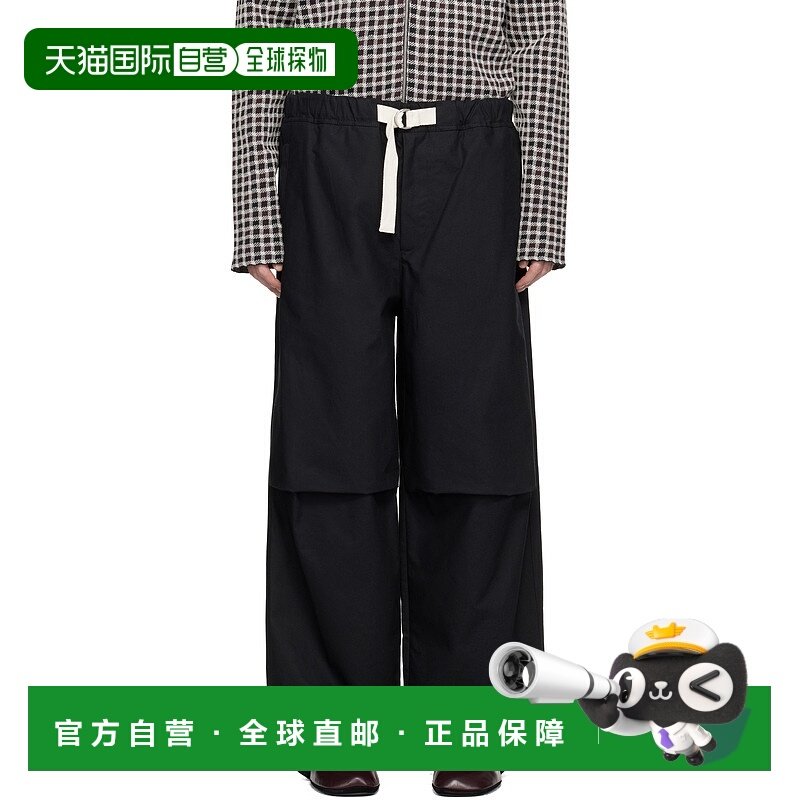 1h可退 香港直邮Jil Sander 吉尔 桑达 男士 黑色长裤 J47KA0268J