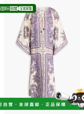 香港直邮ZIMMERMANN 女士 佩斯利印花亚麻土耳其式长衫 1210DSS24