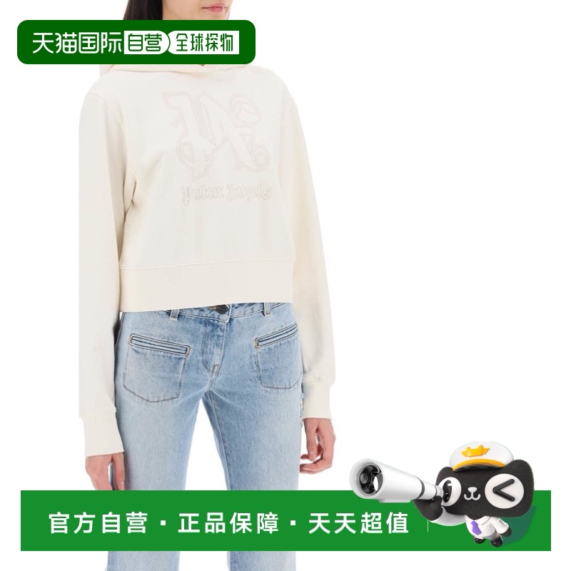 香港直邮Palm Angels 棕榈天使 女士 米白色棉质卫衣 PWBB069R24F