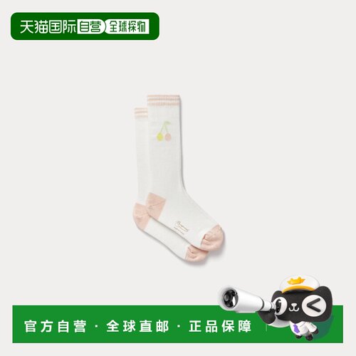 自营欧洲直邮Bonpoint小樱桃 Liatris女孩乳白色带樱桃印花棉混纺