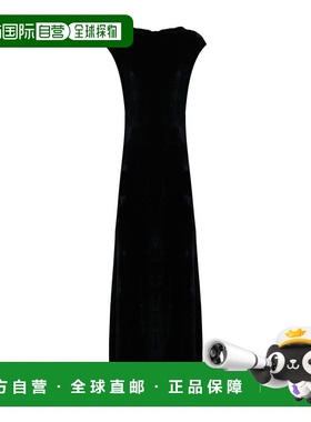 1h可退 香港直邮Blumarine 蓝色情人 女士 长款连衣裙 black黑色