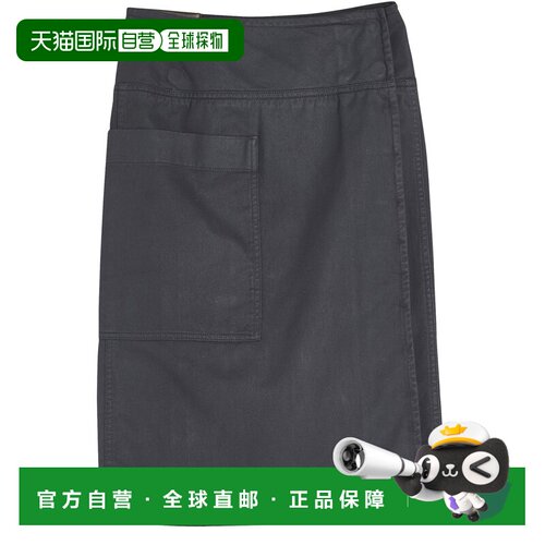 自营欧洲直邮LEMAIRE Jupe tablier女士煤灰色棉质迷你围裹半身裙