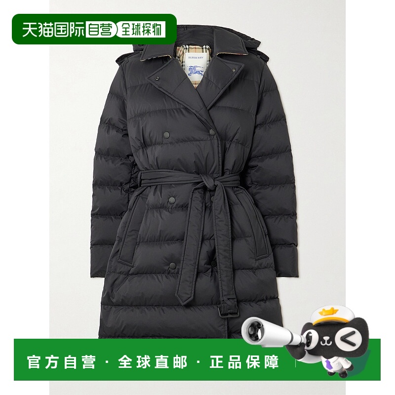 1h可退 香港直邮Burberry 巴宝莉 女士 双排扣蓬松连腰带大衣 811