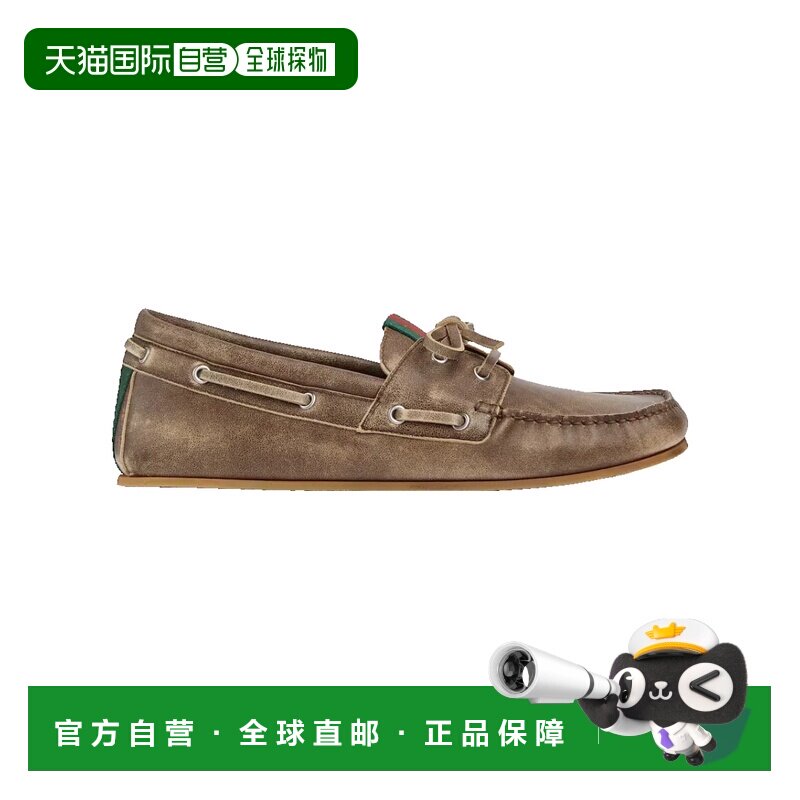 1h可退 香港直邮Gucci古驰男士休闲皮鞋男鞋船鞋图片
