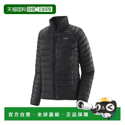 自营欧洲直邮Patagonia Down Sweater女士黑色尼龙拉链开合羽绒服