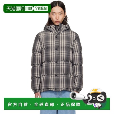1h可退 香港直邮Burberry 巴宝莉 男士 灰色 Ombre Check Hooded