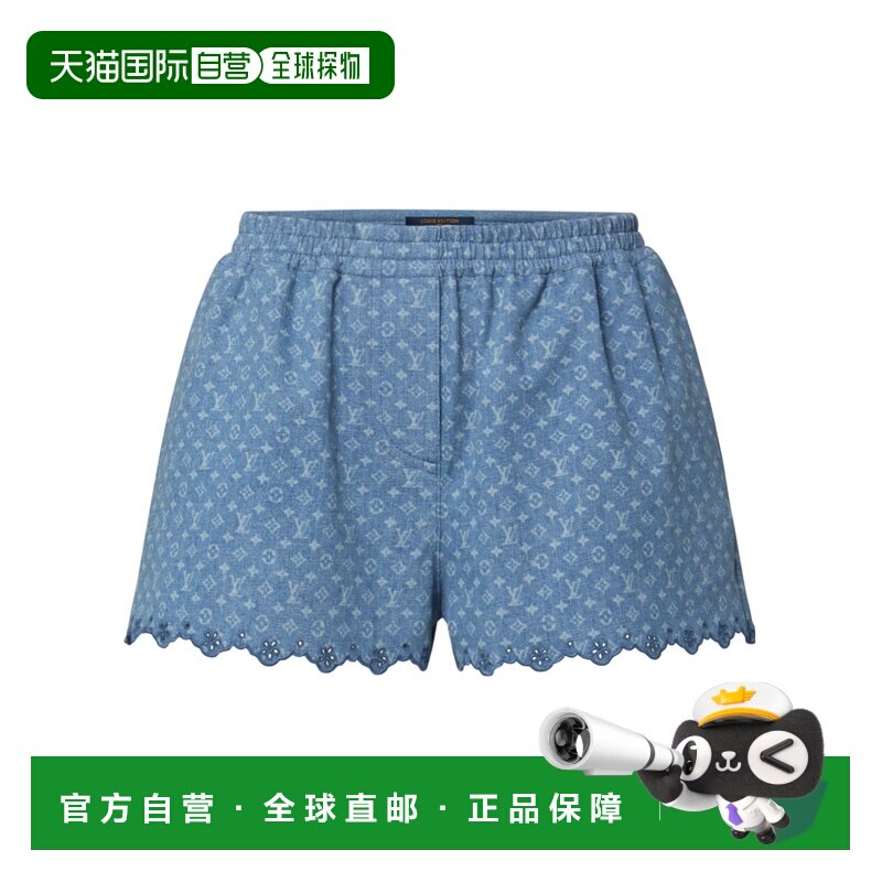 Louis Vuitton 字母图案牛仔短裤 FVPT26UPI610 【付后1h可退】